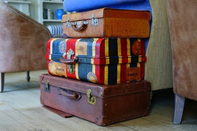A stack of suitcases 