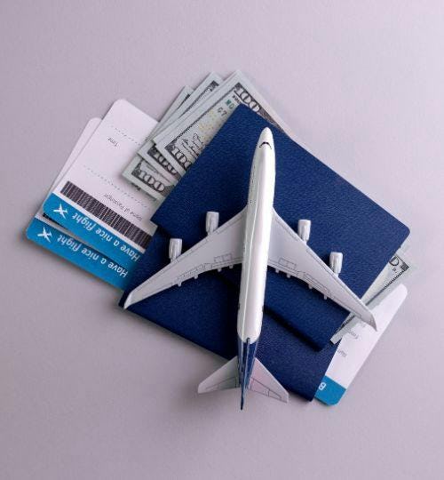 Plane tickets and passports